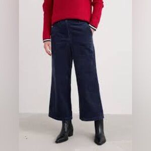 Additionelle courdroy Navy Wide-Leg Women's Pants
